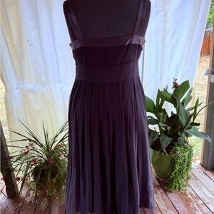 Elegant Pewter Sleeveless Dress with beaded shoulders